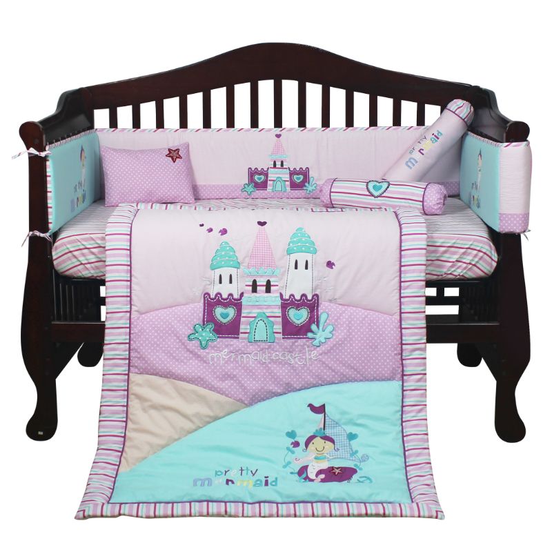 Baby Dream 100% Cotton 7 in 1 Premium Bedding Set - Mermaid Castle